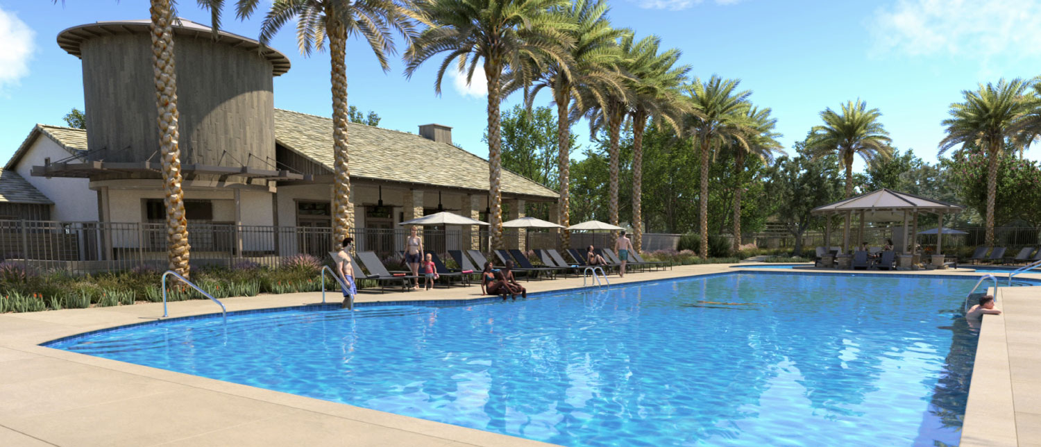 Rendering of the pool at Sommers Bend in Temecula, CA